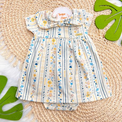 Body Vestido Floral Tropical - Creme
